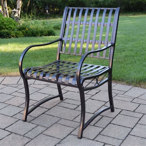 Oakland Living Noble Wrought Iron Patio Arm Chair - Walmart.com