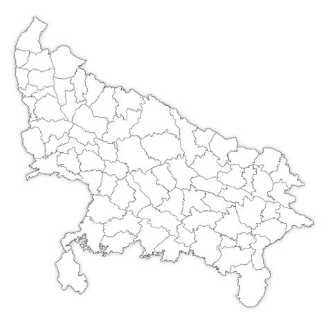 Uttar Pradesh Blank Map HD