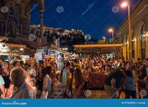 Nightlife In Plaka On August 1, 2013 In Athens, Greece. Editorial Stock ...