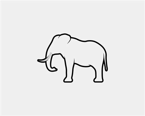 elephant outline vector silhouette 11542453 Vector Art at Vecteezy