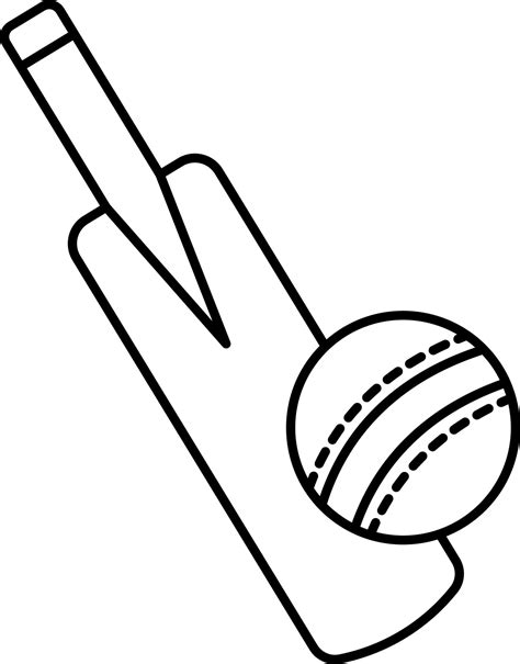 Cricket Bat With Ball Icon In Line Art. 24145196 Vector Art at Vecteezy