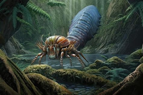 Premium AI Image | Anomalocaris in the natural environment