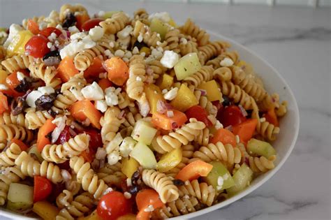 Greek Pasta Salad | Whole Wheat Pasta - This Delicious House