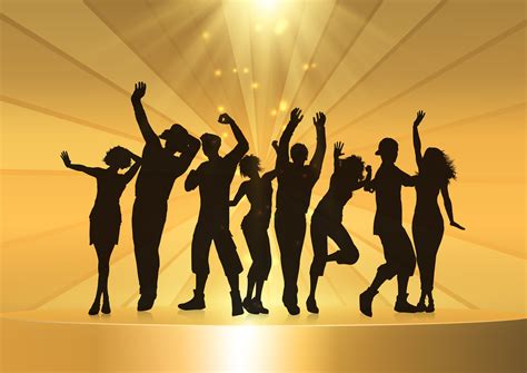 Party People Dancing on a Golden Podium 700819 Vector Art at Vecteezy