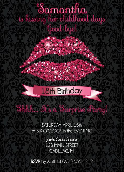 18th Birthday Invitation 18th Birthday Party Invitation Hot