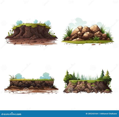 Ground Vector Style Front View on White Background Stock Illustration ...