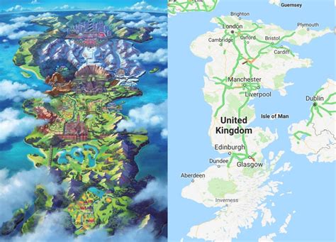 Here's An In-depth Look At Pokémon Sword and Shield's Galar Region Map ...