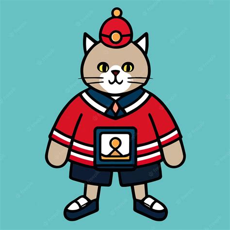 Premium Vector | Flat cartoon design cute mascot for a cat with a ...