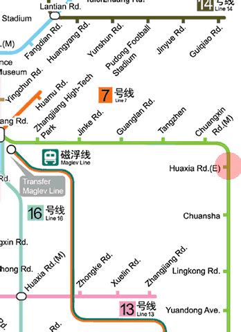 East Huaxia Road station map - Shanghai Metro