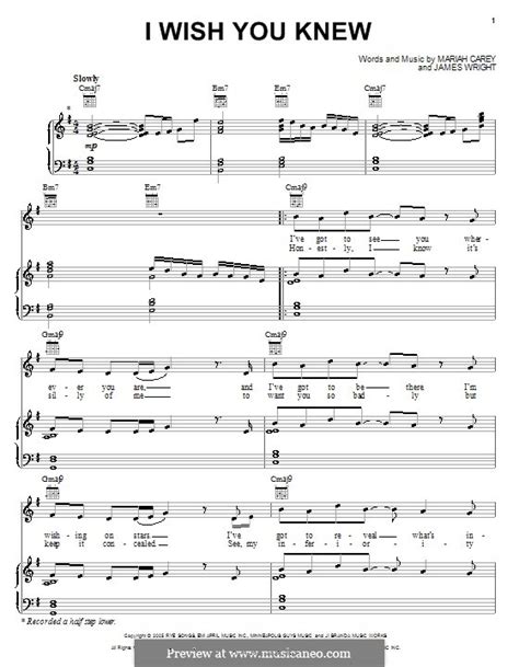 I Wish You Knew (Mariah Carey) by J.Q. Wright - sheet music on MusicaNeo