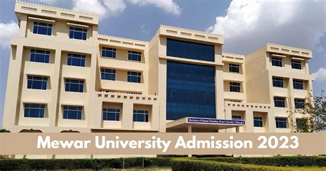 Mewar University Admission 2023 Open for UG & PG Courses; Apply till ...