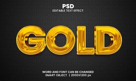 Premium PSD | Gold 3d editable text effect Premium Psd with background