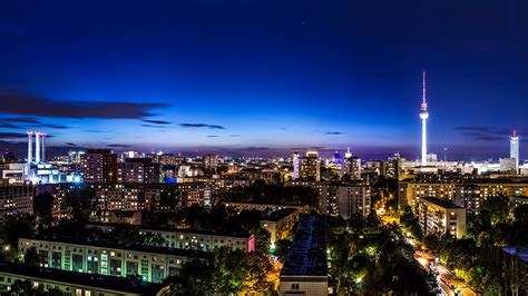 Bilder Berlin Deutschland Megalopolis Himmel Nacht 1920x1080