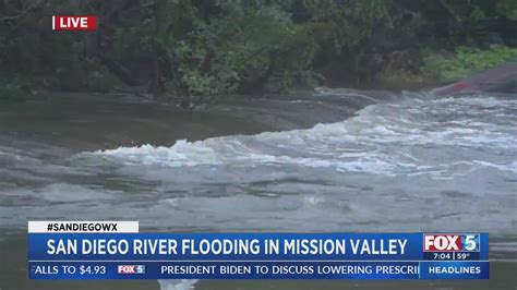 San Diego River flooding In Mission Valley - YouTube