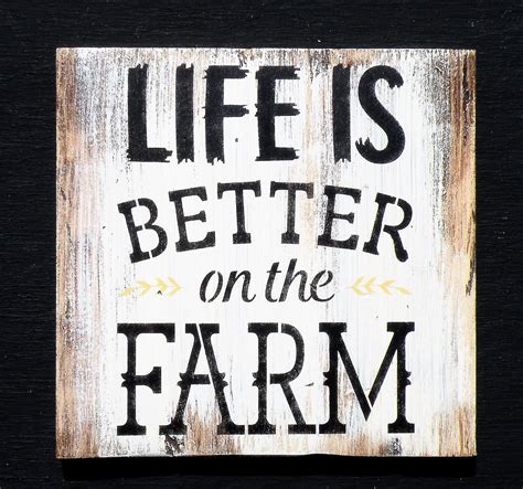 Life is Better on the Farm Rustic Wood Sign, Distressed Country Quote ...