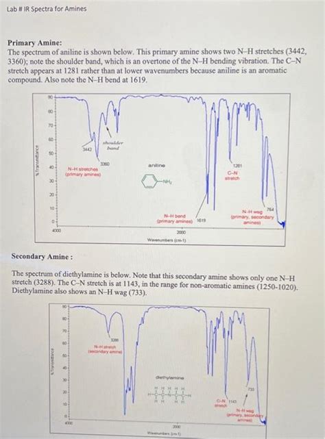 Solved Lab # IR Spectra for Amines Primary Amine: The | Chegg.com