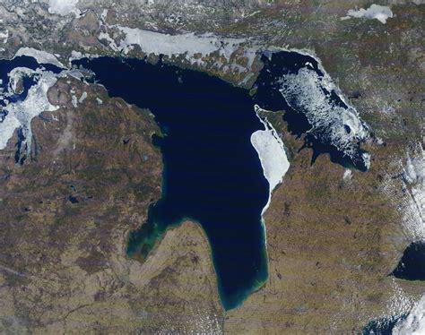 Great Lakes Ice Cover | MODIS satellite image of Lake Huron … | Flickr