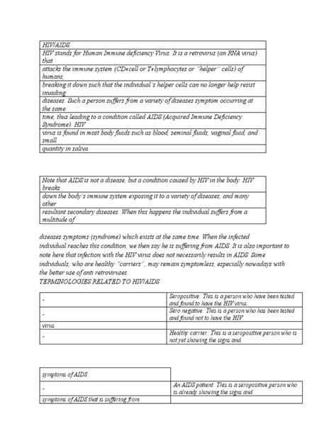 An In-Depth Look at HIV/AIDS: Transmission, Symptoms, Terminology, and ...