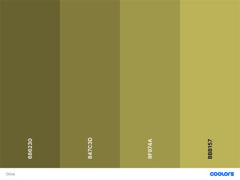 Olive Green Color Palette | Green colour palette, Color palette, Color