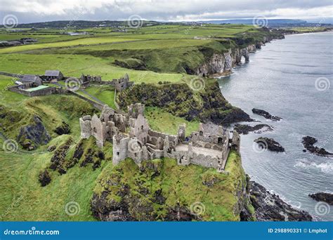 Dunluce Castle Aerial stock image. Image of rock, view - 298890331