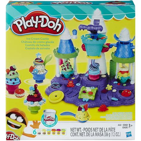 Play-Doh Ice Cream Castle Food Set with 6 Cans of Play-Doh - Walmart ...