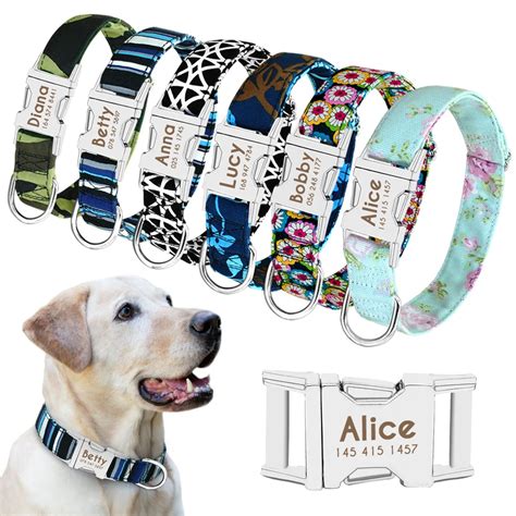 Dog Collar Personalized Nylon Pet Dog Tag Collar Custom Puppy Cat ...