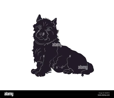 dog sitting, silhouette, vector, white background, vector Stock Vector ...