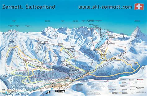 Zermatt, Switzerland - Ski map / Piste map / Trail map