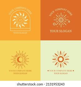 Vector Outline Sun Icons Logo Design Stock Vector (Royalty Free ...