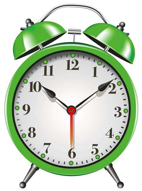 Green Alarm Clock PNG Clip Art