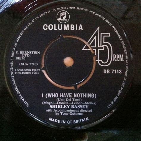 Shirley Bassey – I (Who Have Nothing) (1963, Vinyl) - Discogs