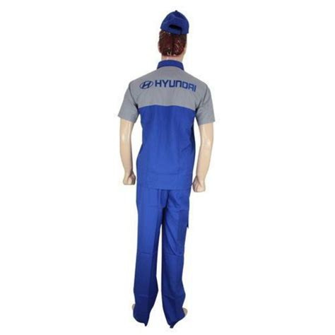 Blue and Gray Men Hyundai Automobile Technician Uniform, Size: Medium ...