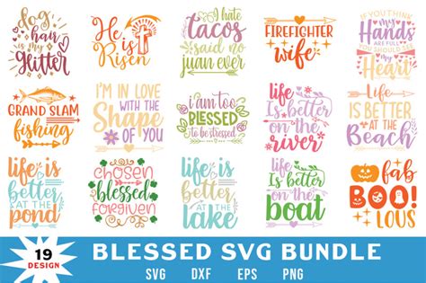 Blessed Quotes Svg Bundle By teewinkle | TheHungryJPEG