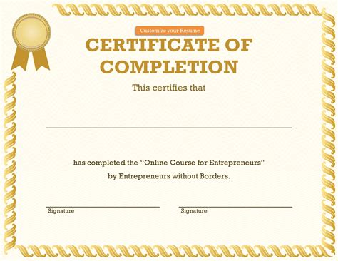 29 Great Certificate of Completion Templates (100% FREE)