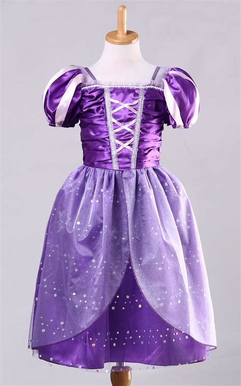 Toddler Kids Girls Cartoon Princess Purple Dress Party Fancy Chrismas ...