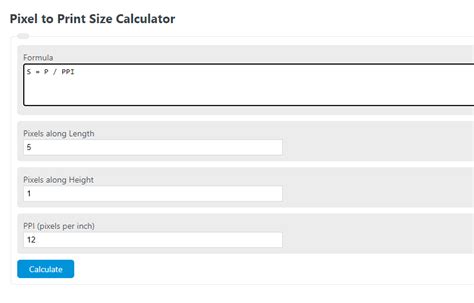 Pixel To Print Size Calculator - Calculator Academy