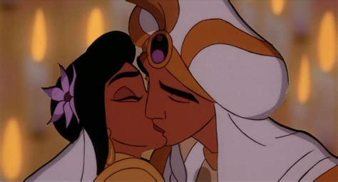 Jasmine and Aladdin's romantic kiss on their Royal Wedding Day | Disney ...