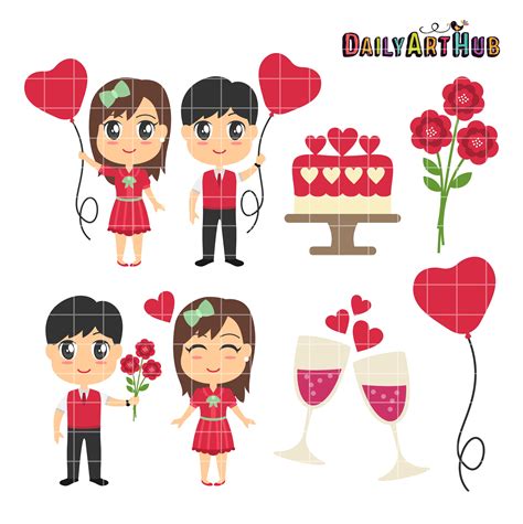 Valentines Day Couples Clip Art Set – Daily Art Hub – Free Clip Art ...