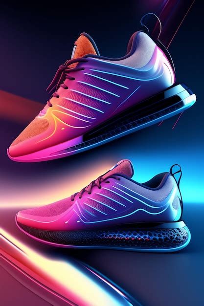 Premium AI Image | A pair of sneakers that are neon colors