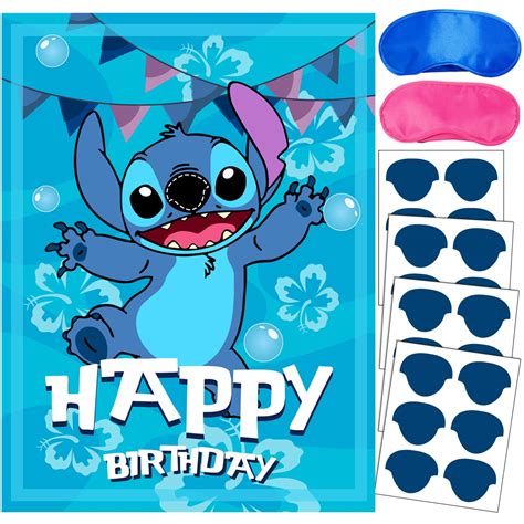 Buy Lilo and Stitch Party Supplies, Pin The Nose on Stitch, Stitch ...