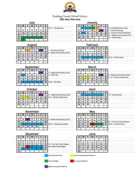 Paulding County School District Calendar Holidays 2023-2024