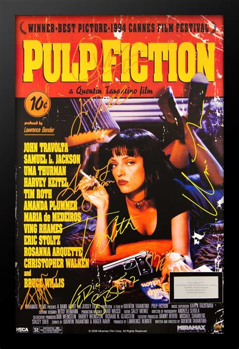 Pulp Fiction - Cast Signed Movie Poster Autographed Framed with COA ...