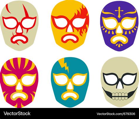 Lucha libre mexican wrestling masks Royalty Free Vector