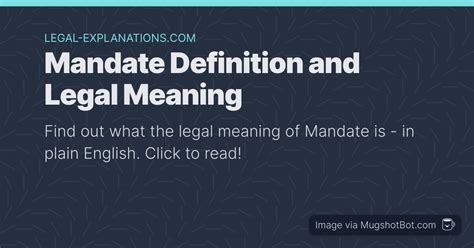 Mandate Definition - What Does Mandate Mean?