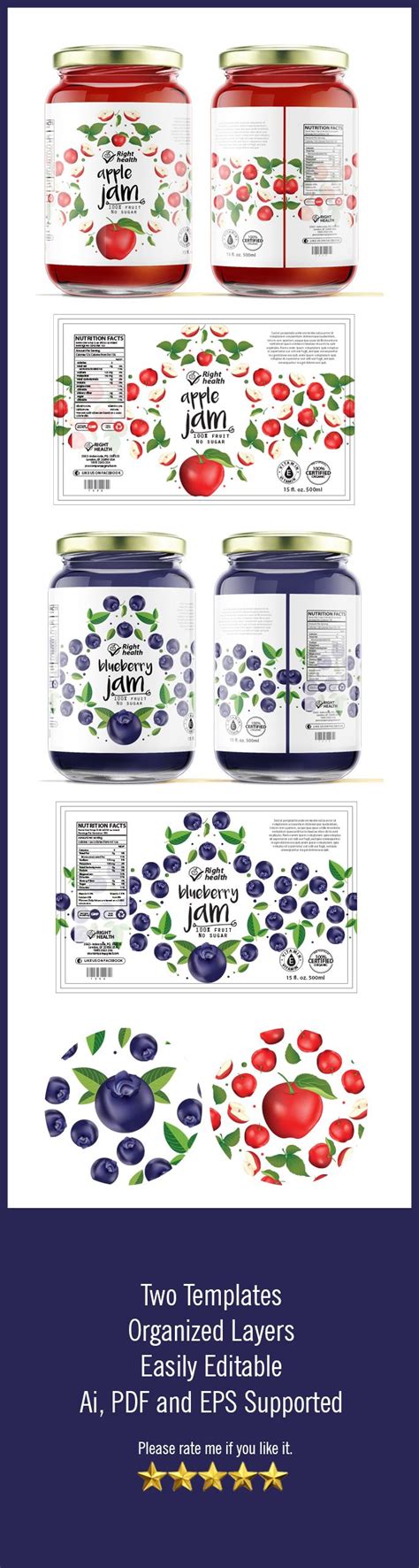 Jelly/Jam Label Templates | Food packaging design, Jam packaging, Jam label