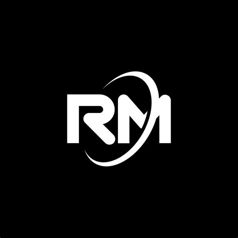 RM R M letter logo design. Initial letter RM linked circle uppercase ...