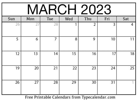 March 2023 Calendar Printable Pdf – Get Calendar 2023 Update