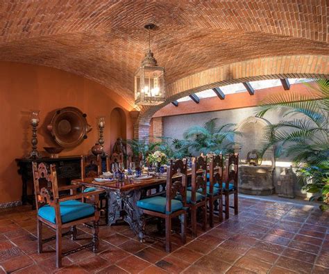 Stunning hacienda dining room with barrelled brick ceiling | Hacienda ...