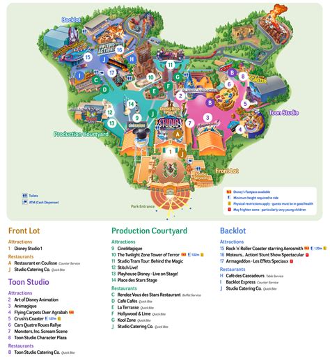 Map of Disneyland Paris and Walt Disney Studios