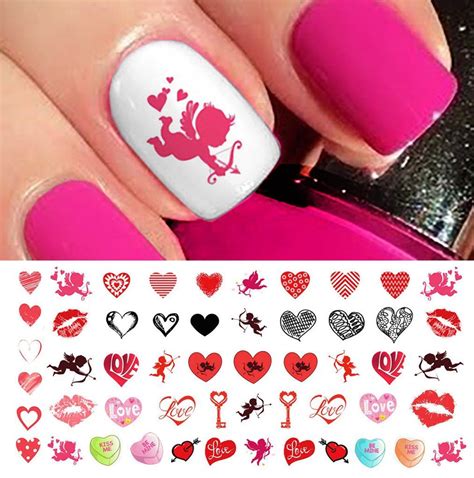 Valentine's Day Nail Art Decals Assortment #2 | Valentine's day nails ...